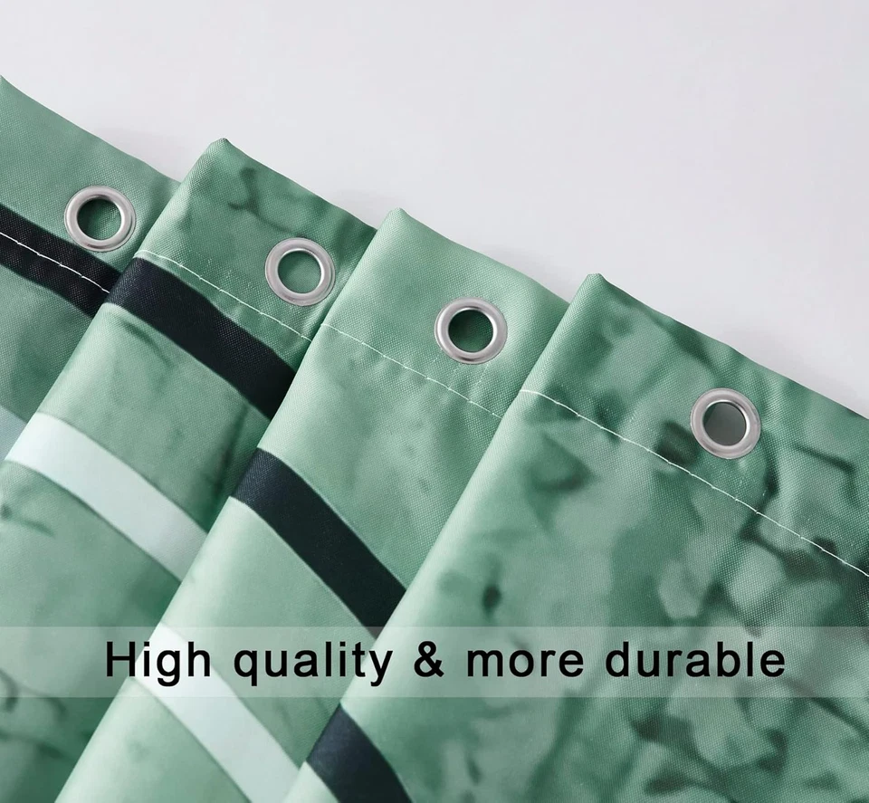 Juego de baño cortina de ducha sirena 60Wx72L pulgadas verde azulado vintage Foto 3 de 4