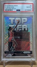 2023 Panini Prizm WNBA A’ja Wilson Top Tier No. 6 Mojo Prizm #23/25 PSA 8 Aces