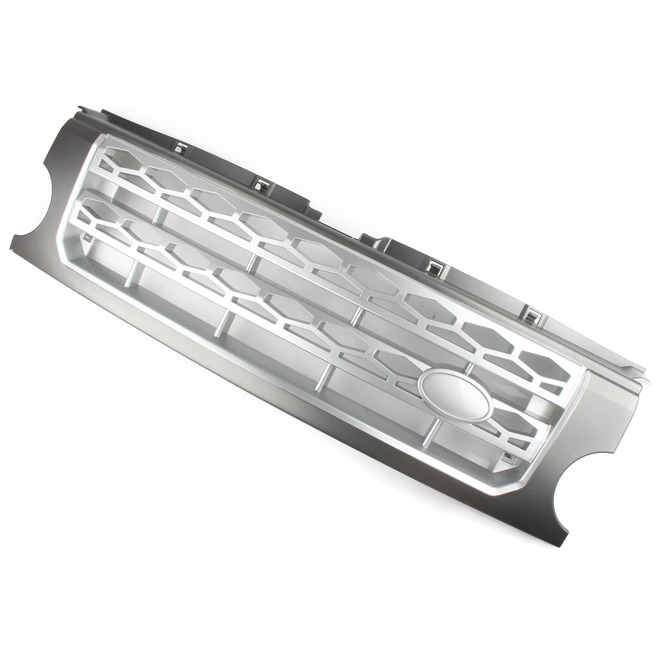 Para Land Rover Discovery LR3 grade dianteira para-choque malha favo de mel prata 2003-09 - Imagem 3 de 4