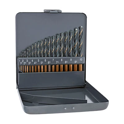 alpen KM 19 HSS Sprint Master Spiralbohrer DIN 338 RN 19-tlg. Satz 1.0 – 10.0 mm