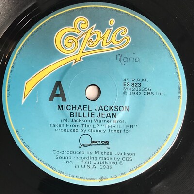 Michael Jackson ( Billie Jean )( Can't Get Outta The Rain ) 45 Single Vinyl 1982