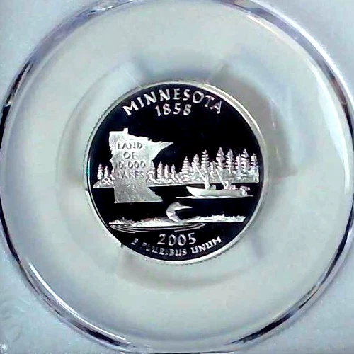 2005-S 25C State Quarter Minnesota PCGS PR69 DCAM 90% Silver 25luha0621 - Image 3 of 4