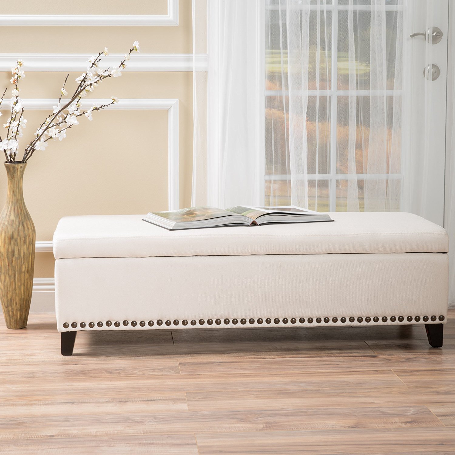 foot of bed storage bench wood