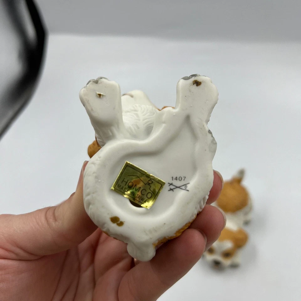 Vintage Homco Porcelain Figurines Set Cocker Spaniel Puppies #1407 Shelf Sitter - Image 3 of 4