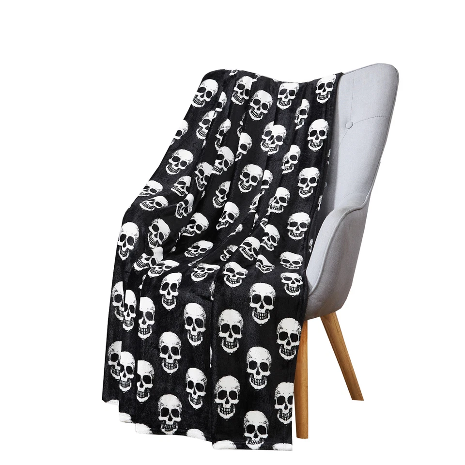 Kate Aurora Halloween Spooky Skulls Soft & Plush Oversized Accent Throw Blanket - Image 2 of 3