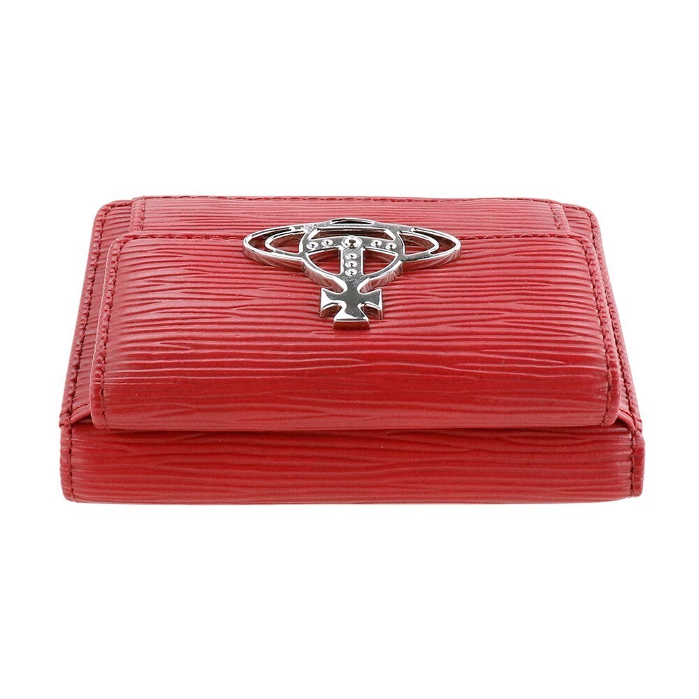 小物 Vivienne Westwood leather coin case Vivienne Westwood Mini Wallet Tri-Fold Coin Case Red Leather