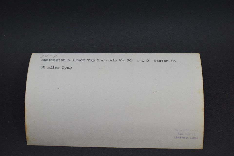 Huntington & Broad Top Mountain Steam Engine 30 at Saxton, Pa. Photo