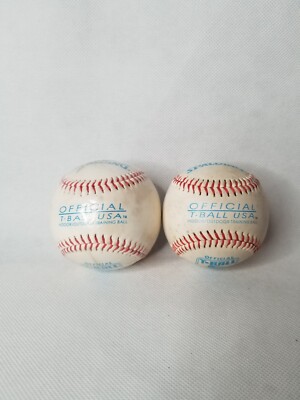 2 Spalding America's First Baseball Company Official T-Ball Balls USA V6