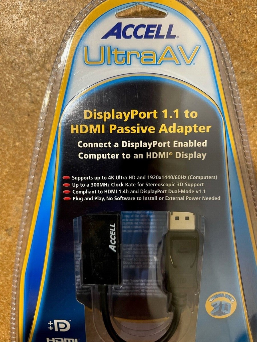 送料無料 Accell DisplayPort 1.1 to HDMI 1.4 B086B-008B-2