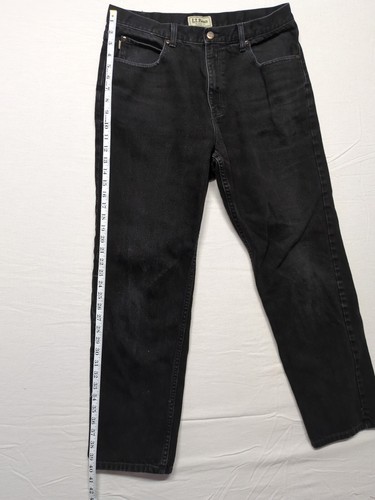 LL Bean Men's 36x32 (35x29) Black Classic Fit Cotton Denim Jeans - Picture 4 of 10