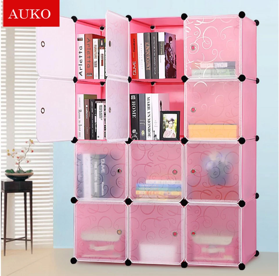 Cute Kid Cartoon 2/3/4/6/8/12 Cubes Storage Cabinet Wardrobe Toy Book Shelve BYH - image 4 of 4