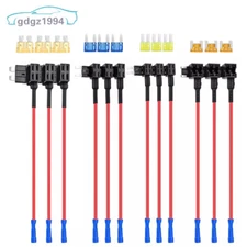 12Pc 12V Car Add-a-Circuit Fuse Tap Standard Mini Micro2 Low Profile Fuse Holder