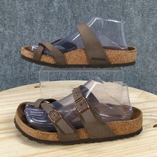 Birkenstock Mayari Birko-Flor Thong Sandals Womens 38 Buckle Leather Brown