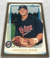 2011 Bowman Draft Picks Basebal Madison Boer Minnesota Twins Gold #BDPP85