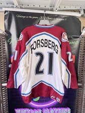 Vintage Authentic Colorado Avalanche #21 Peter Forsberg NHL Hockey Jersey