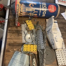 VTG 50s 60s Toy AC Gilbert ERECTOR 10021 BEGINNERS SET CANNISTER COOL DISPLAY