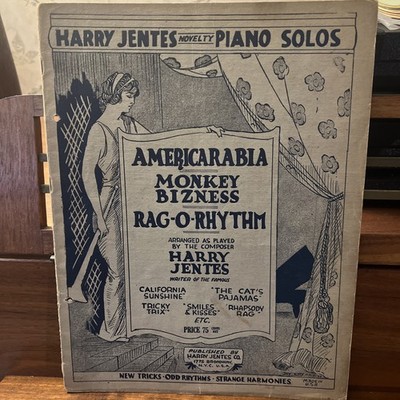 HARRY JENTES Novelty Piano Solo Folio RAG O RHYTHM 1924 Rare Self Published