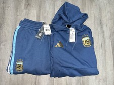 Adidas AFA Argentina DNA Travel Soccer Suit Set Hoodie Joggers Size Large L