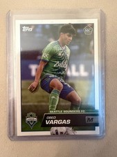 Topps 2023 Obed Vargas Rookie #108 Seattle Sounders FC MLS Soccer Card. rookie card picture