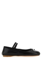 MIU MIU 1070 Leather Black Ballerinas New  Authentic
