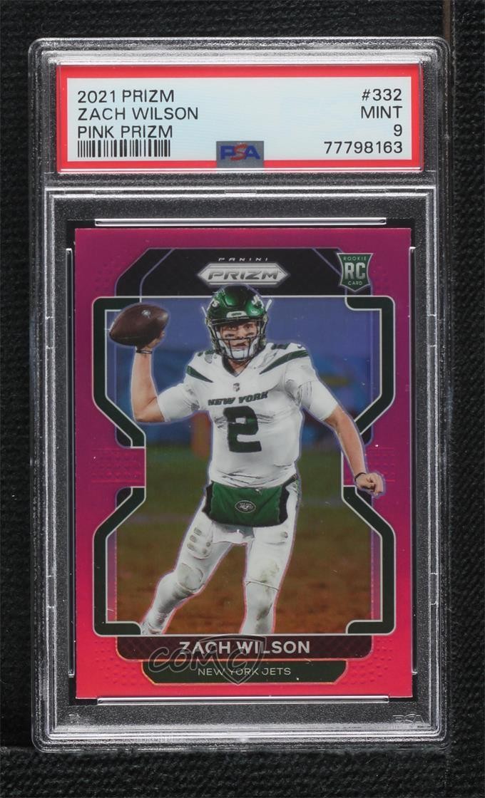 2021 Panini Prizm Rookie Pink Prizm Zach Wilson #332 PSA 9 MINT Rookie RC 2l4