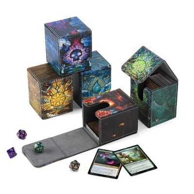 Card Deck Box for Card Storage Box Holds 100 Plus Single Sleeved Cards with T...