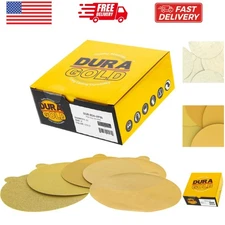 80, 150, 220, 320, 400 Grit 6" Gold PSA Sanding Discs, 10 Each, 50 Total - Se...