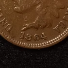 1864 L On Ribbon Indian Head Cent Triple Punched Date SNOW-1 TOP DIE Variety VG