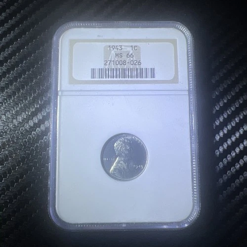 1943 Steel Lincoln Wheat Cent Graded NGC MS 66