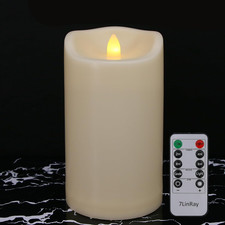 8" X 4" Outdoor Waterproof Flameless Candles with Remote and Timers, Large Pilla