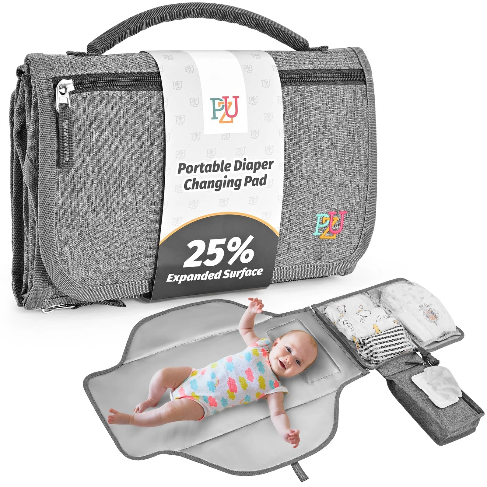 PZU Portable Diaper Changing Pad - Changing Pad Portable with Wipes Pocket,
Opens in a new window or