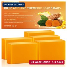 5 Pack Kojic Acid Soap, 80g Kojic Acid and Turmeric Soap Bar, Natural P