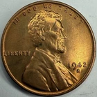 1942 S Uncirculated Lincoln Wheat Cent Exact Coin Imaged #LWC2413