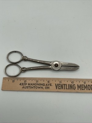 Clauss Garden Club Floral Shears Scissors 6.75 in Ornate Rose Handles Vintage