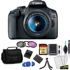 Canon EOS Rebel T7 EF-S 18-55mm IS II Kit with 128GB Memory Card  Filter Kit 