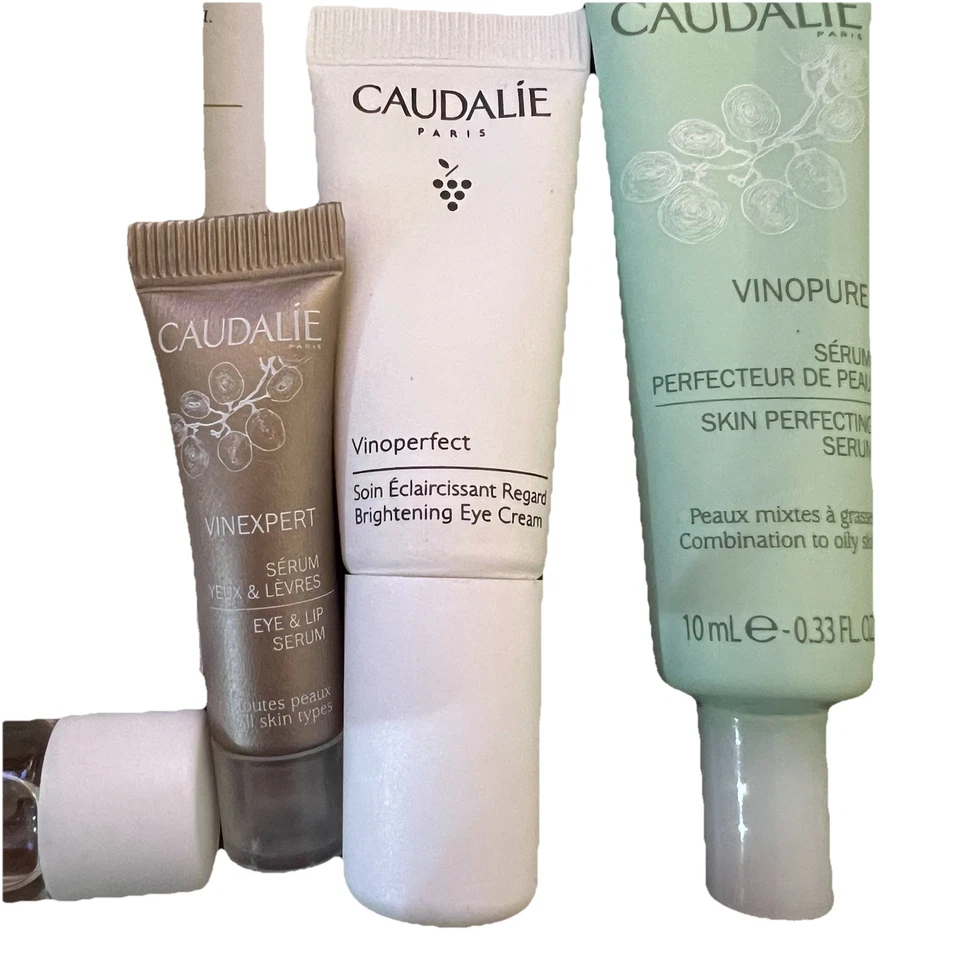 Caudalie Mini Paquete De 4 - Esencia Vinoperfect, Suero, Crema Para Ojos - Nuevo Foto 2 de 4