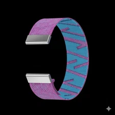 New Whoop MG/5.0 Luxe Band - Pink with Blue - Shiny Silver Clasp/Hook/Link