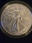 2021 W $1 American Silver Eagle, Type 2, 1oz .999 Silver, With Box & COA