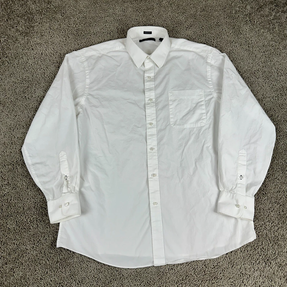 Camisa Tommy Hilfiger Abotonada Para Hombre 16.5 Blanca Calce Regular Manga Larga Foto 2 de 4