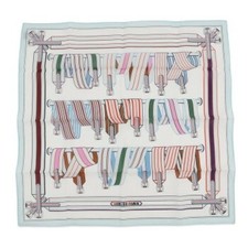 HERMES Carre 45 Les Sangles en Finesse Schal Mehrfarbig Baumwolle Etikett...