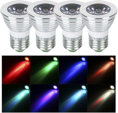 LED Color Changing Light Bulb 4Pack,E26/E27 3W RGB Spotlight with IR Remote