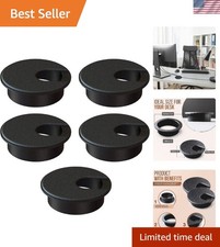 Effortless Installation 2 Inch Black Grommet - Pack of 5 for Wire Management