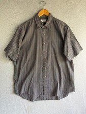 Vintage Sears Shirt Mens Large Plaid Colorful Retro Preppy Academia Short Sleeve