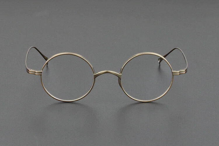 Óculos óptico vintage titânio pequeno redondo retrô armações de óculos RX 45-22-140 - Imagem 2 de 4