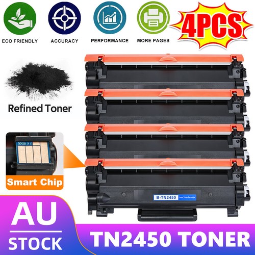 4x TN2450 Toner Replacement Kit for Brother MFCL2713DW MFCL2730DW MFC
