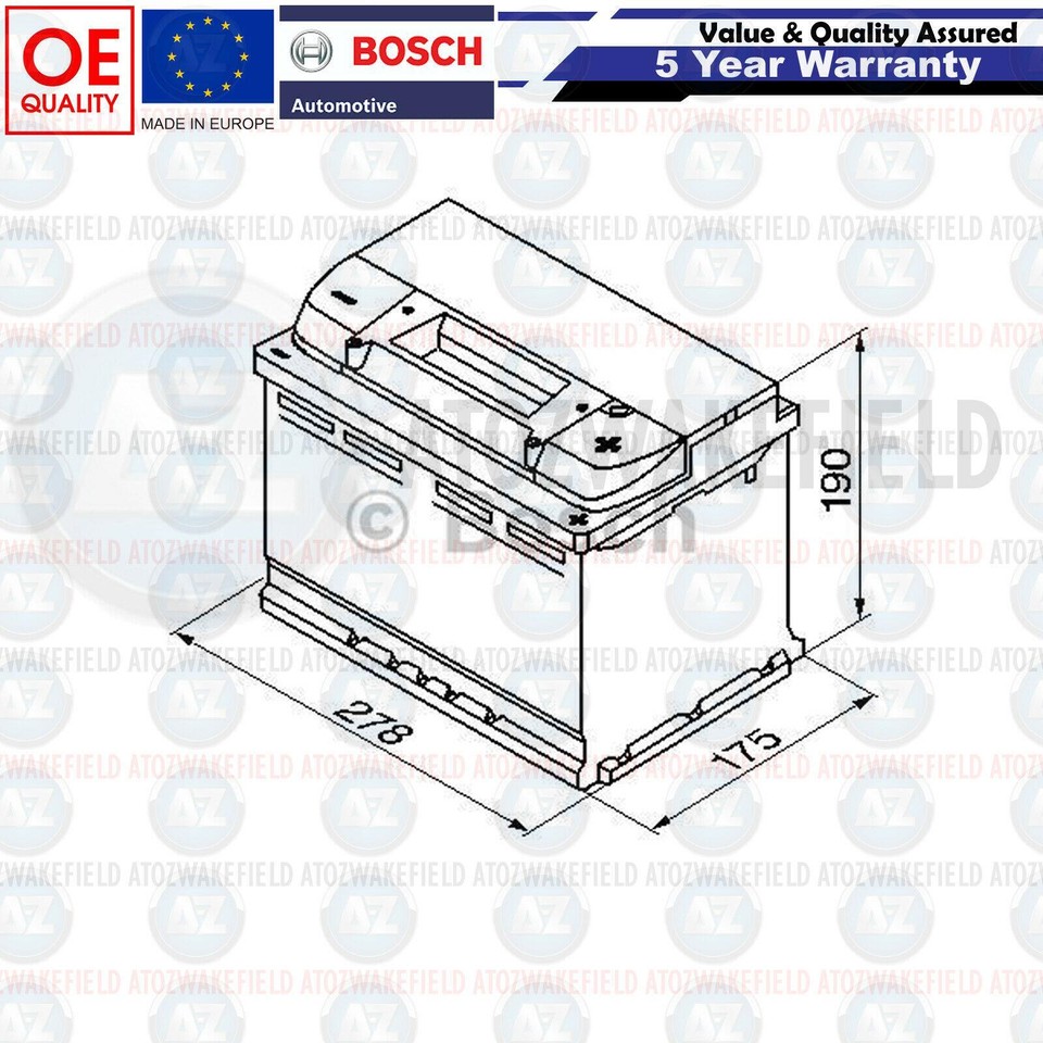 008 Heavy Duty Bosch Car Van Battery 12V 80Ah S4008 5 Year Warranty Next Day S4 eBay