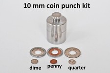 2/5" 10 mm Coin Ring Tool KIT for US Quarter Dime Penny Dollar CENTER PUNCH Hole