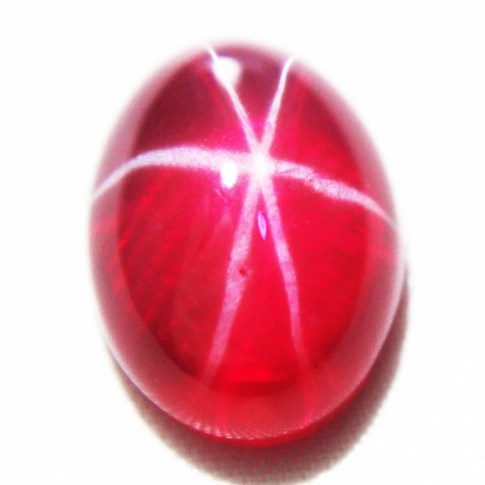 12+ Ct 6 Rays Star Ruby Cabochon Certified Loose Gemstone 14x10 mm - Image 2 of 4