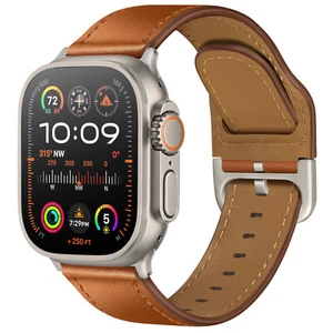 Genuine Leather Watch Band Strap For Apple Watch Series 10/9/8/7 44/45/46/49MM