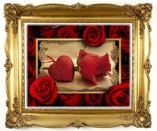TABLEAU FANTASTIQUE, ART D'Amour  Les roses plus Cœur  TOP CADRE 